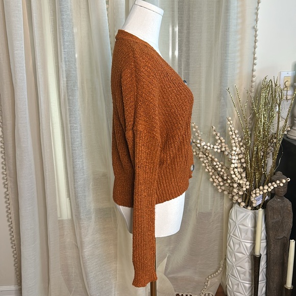 Urban Heritage Cardigan Sweater Burnt Orange Sz Small - Picture 2 of 6